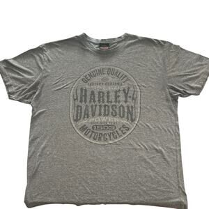 Harley Davidson Short sleeve distressed grey T-Shirt Mens XL see pics for design